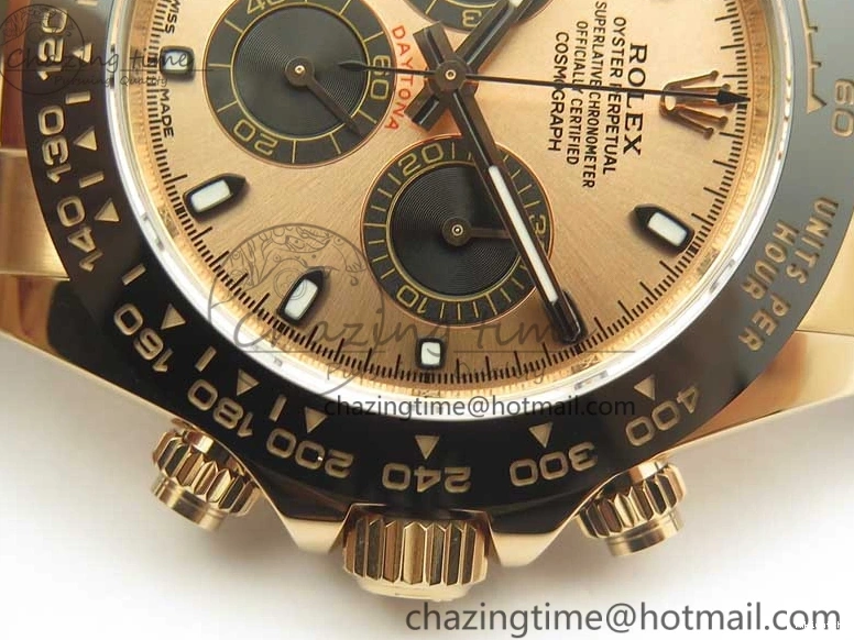 Best Dial ARF Clone Black Gold Rubber Rose On 1:1 Edition Super V2 Daytona 116515 Strap A4130 0225